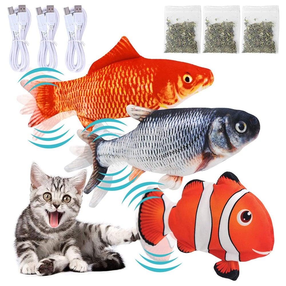 Floppy Fish Cat Toy Moving Fish Toy for Cats Interactive Flopping Cat Kicker Fish Toy Dancing Wiggle Fish Catnip Toys Fun Toy for Cat Exercise