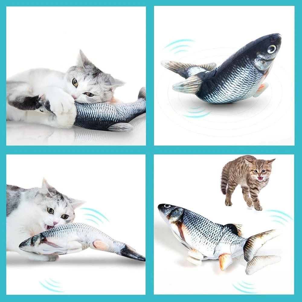 Floppy Fish Cat Toy Moving Fish Toy for Cats Interactive Flopping Cat Kicker Fish Toy Dancing Wiggle Fish Catnip Toys Fun Toy for Cat Exercise