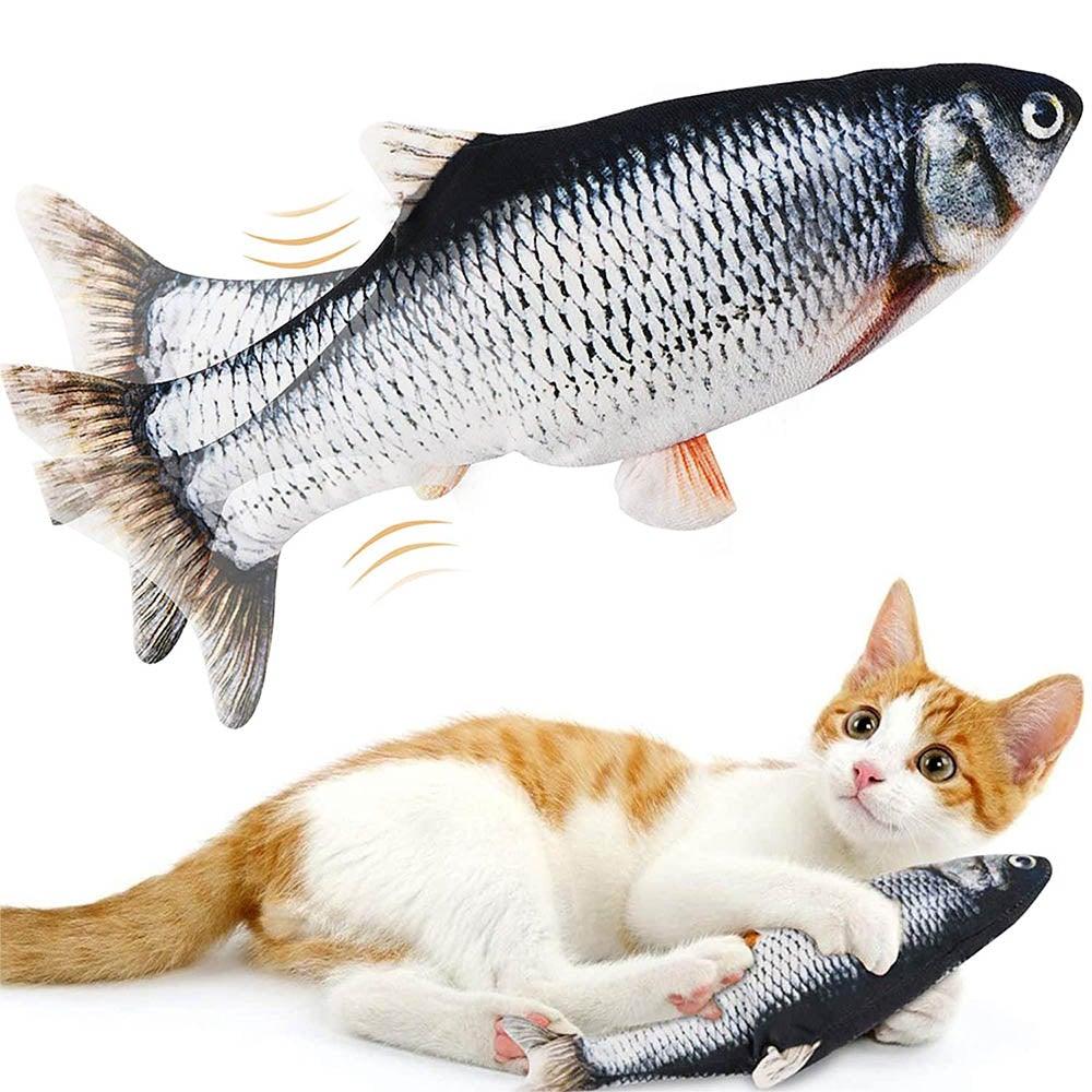 Floppy Fish Cat Toy Moving Fish Toy for Cats Interactive Flopping Cat Kicker Fish Toy Dancing Wiggle Fish Catnip Toys Fun Toy for Cat Exercise